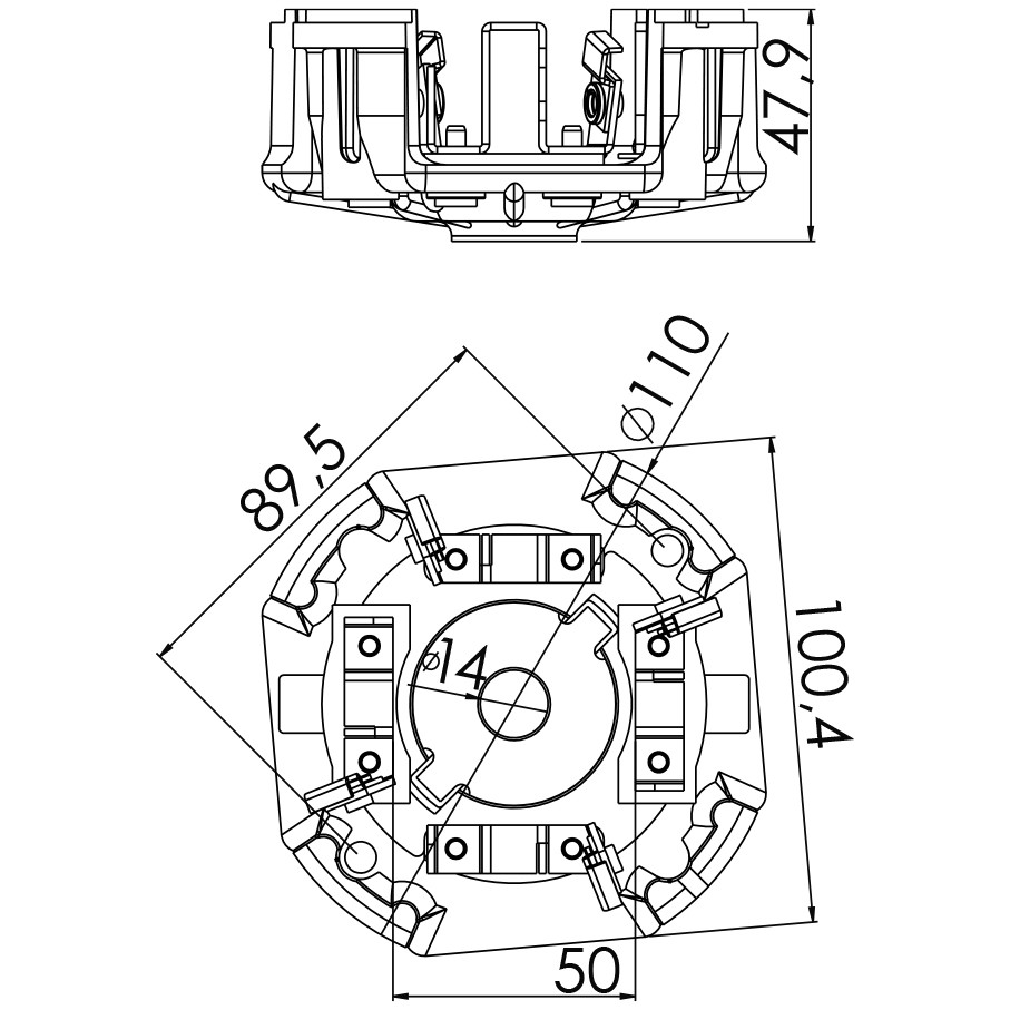 Porta Escovas para Motor de Partida com 4 Escovas - Unifap - 1.319/4