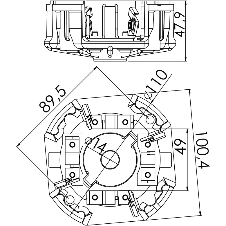 Porta Escovas para Motor de Partida com 4 Escovas - Unifap - 1.320/4