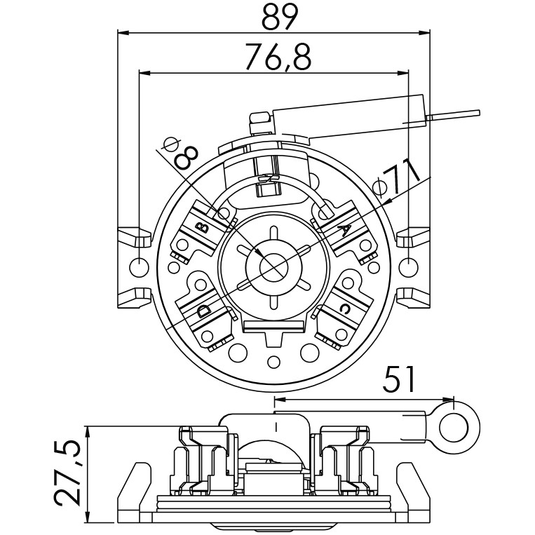 Porta Escovas para Motor de Partida com 4 Escovas para Chevrolet S10 e Trailblazer - Unifap - 1.326/4