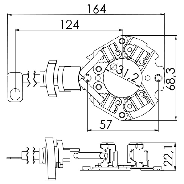 Porta Escovas para Motor de Partida com 4 Escovas para Chevrolet Cruze e Tracker - Unifap - 1.328/4