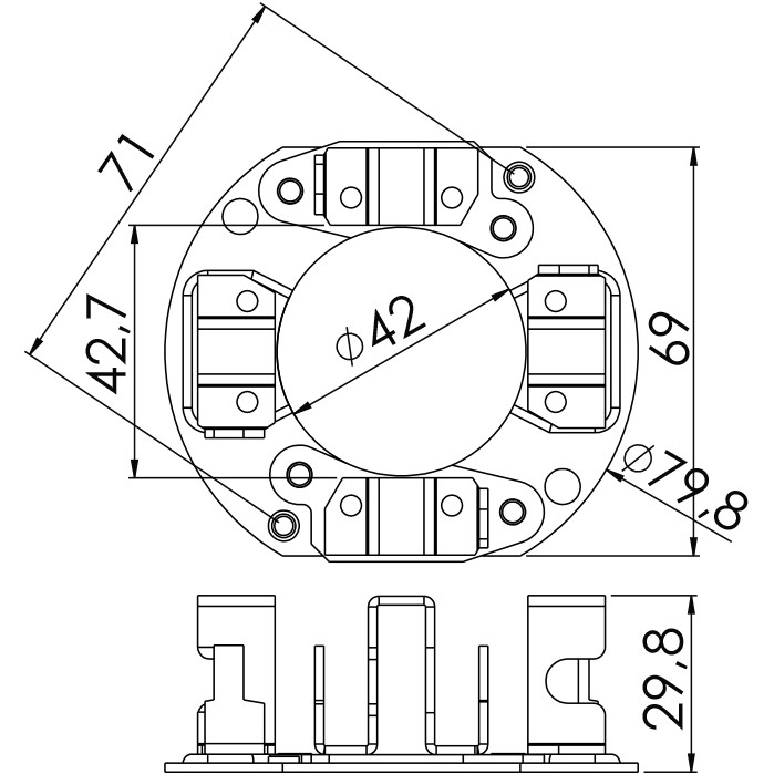 Porta Escovas para Motor de Partida com 4 Escovas - Unifap - 1.338/4