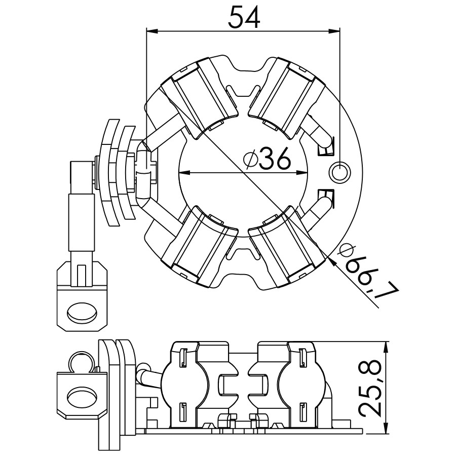 Porta Escovas para Motor de Partida com 4 Escovas para Hyundai H-1 STAREX e KIA Bongo - Unifap - 1.346/4