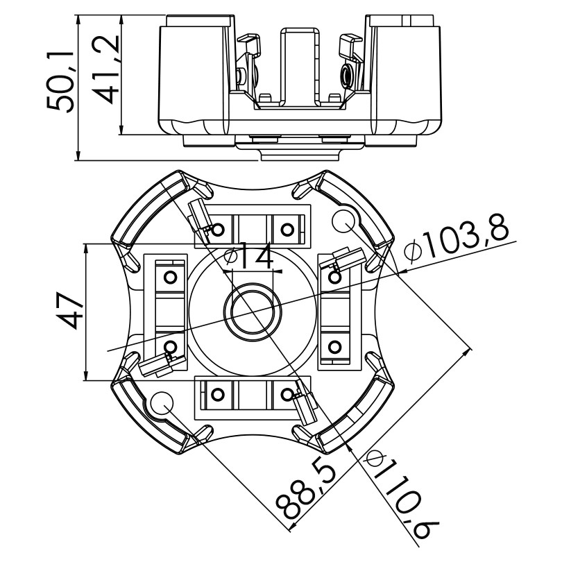 Porta Escovas para Motor de Partida com 4 Escovas - Unifap - 1.347/4