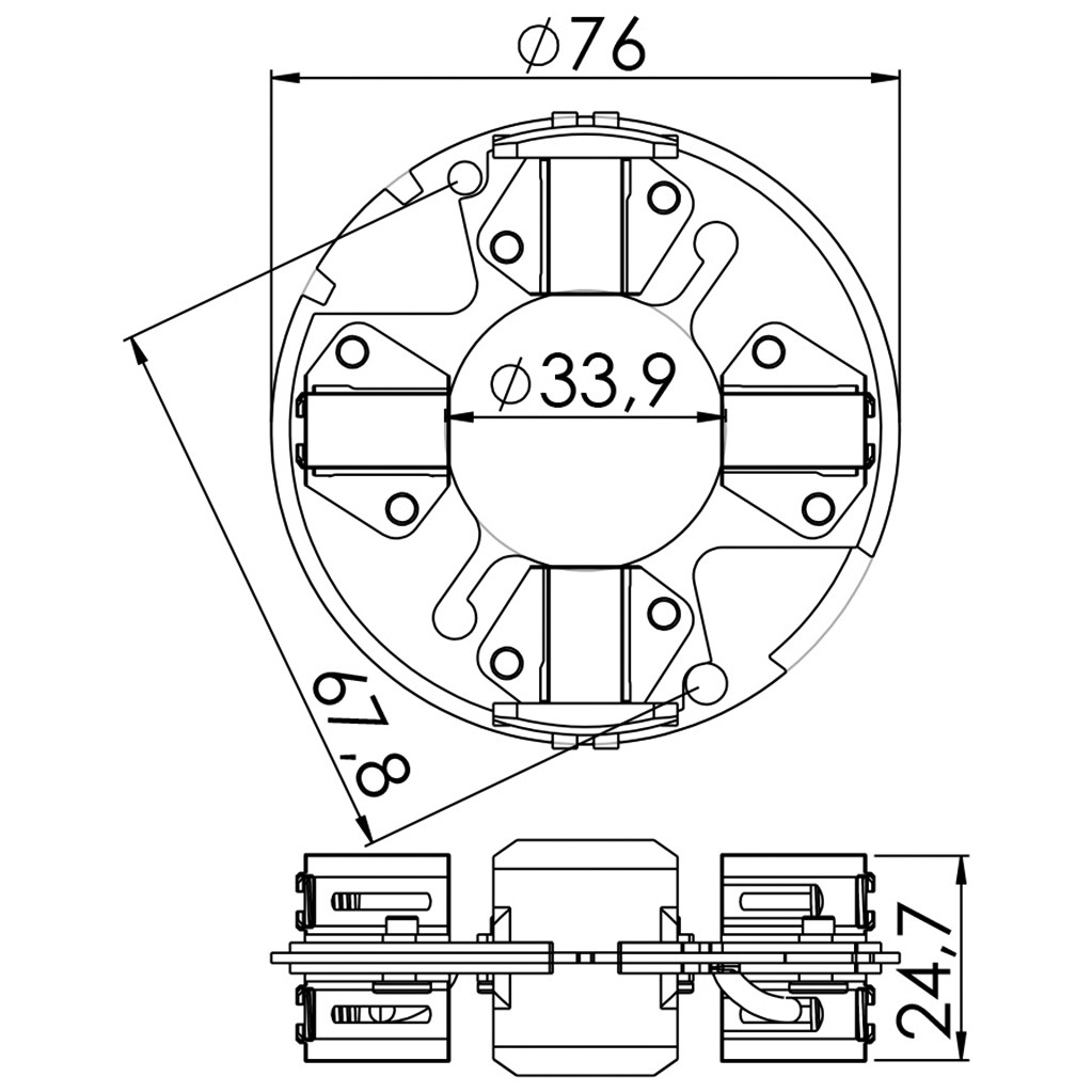 Porta Escovas para Motor de Partida com 8 Escovas - Unifap - 1.358/8