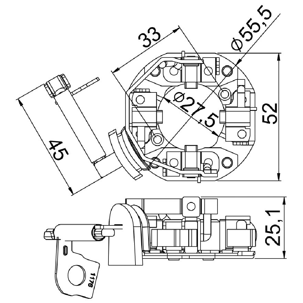 Porta Escovas para Motor de Partida com 4 Escovas para Renault Kwid - Unifap - 1.377/4