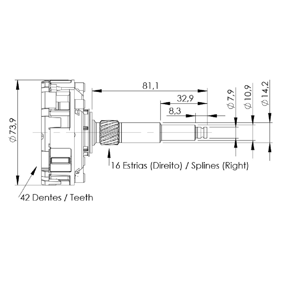 Planetária para Motor de Partida para Volkswagen Transporter - Unifap - 11.122