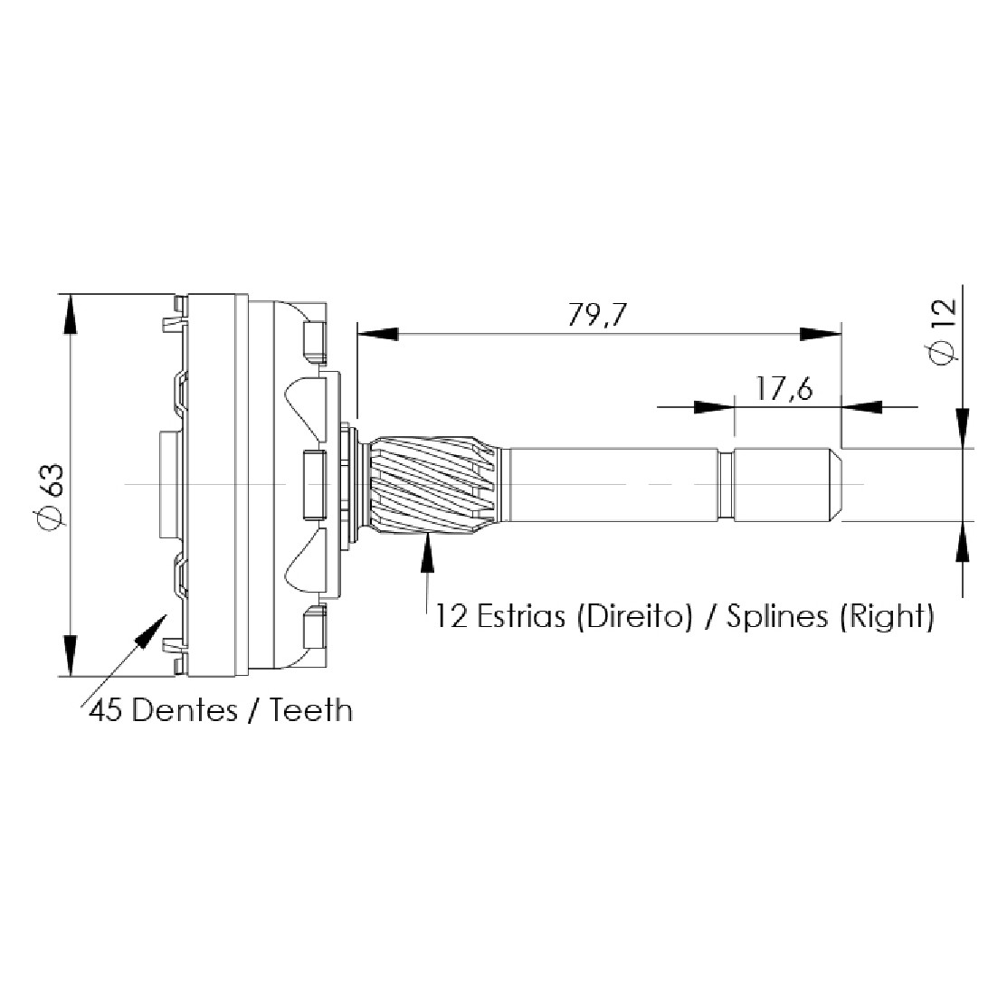 Planetária para Motor de Partida para Ford Escort e Mondeo - Unifap - 13.119