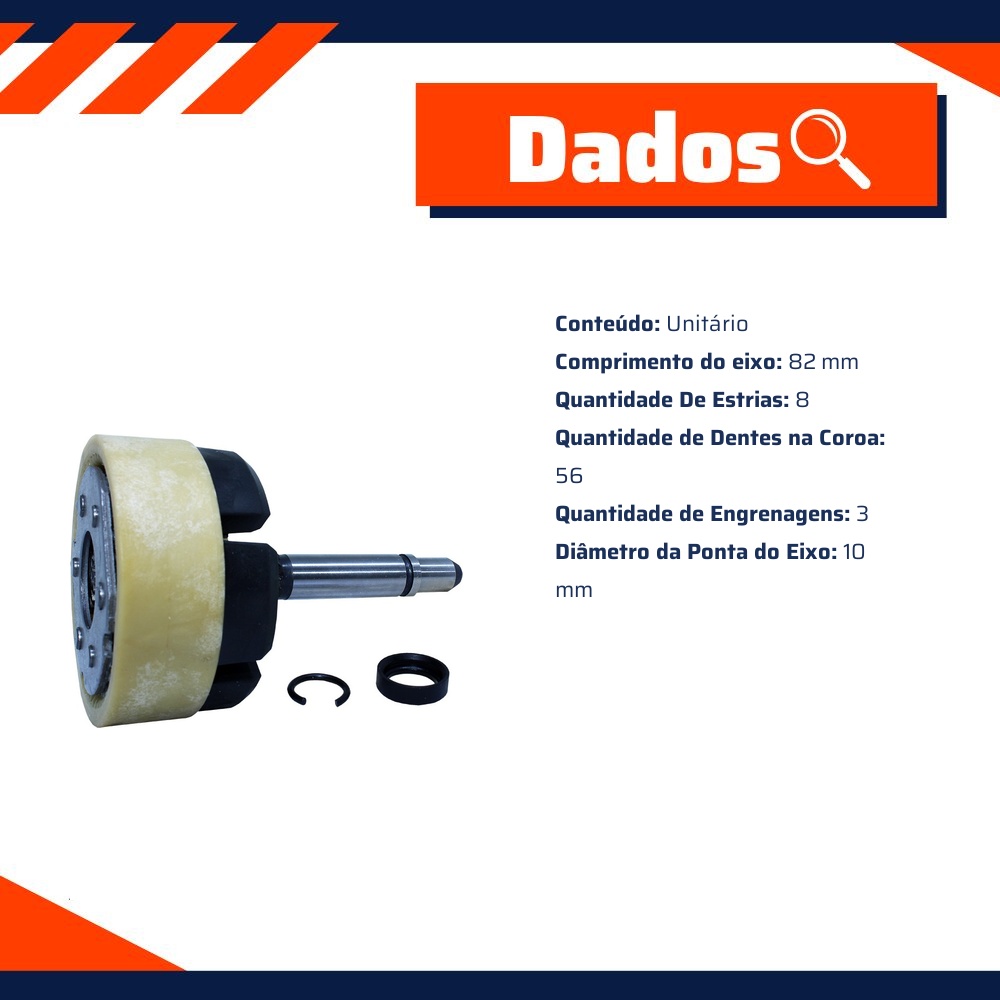 Planetária para Motor de Partida para Volvo S60 e V40 - Unifap - 16.114