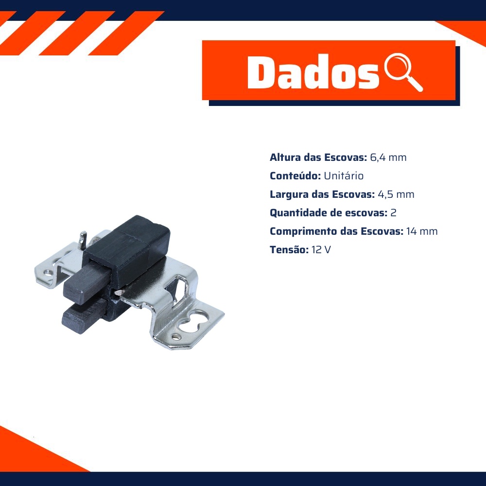 Porta Escovas para Alternador com 2 Escovas - Unifap - 2.230/2