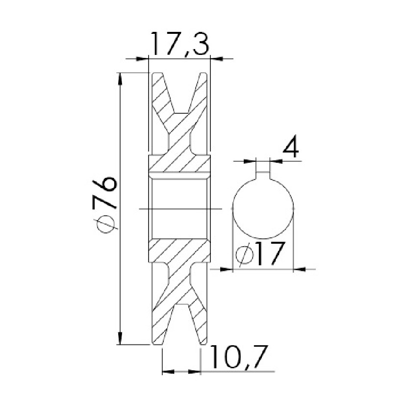 Polia para Alternador para Chevrolet Chevette e Opala - Unifap - 3.314