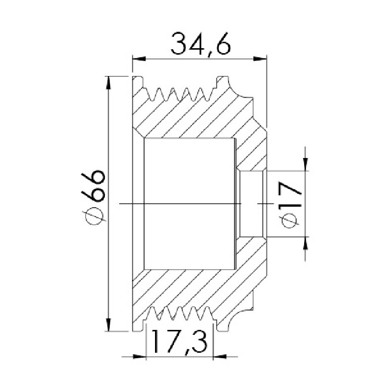 Polia para Alternador - Unifap - 3.340