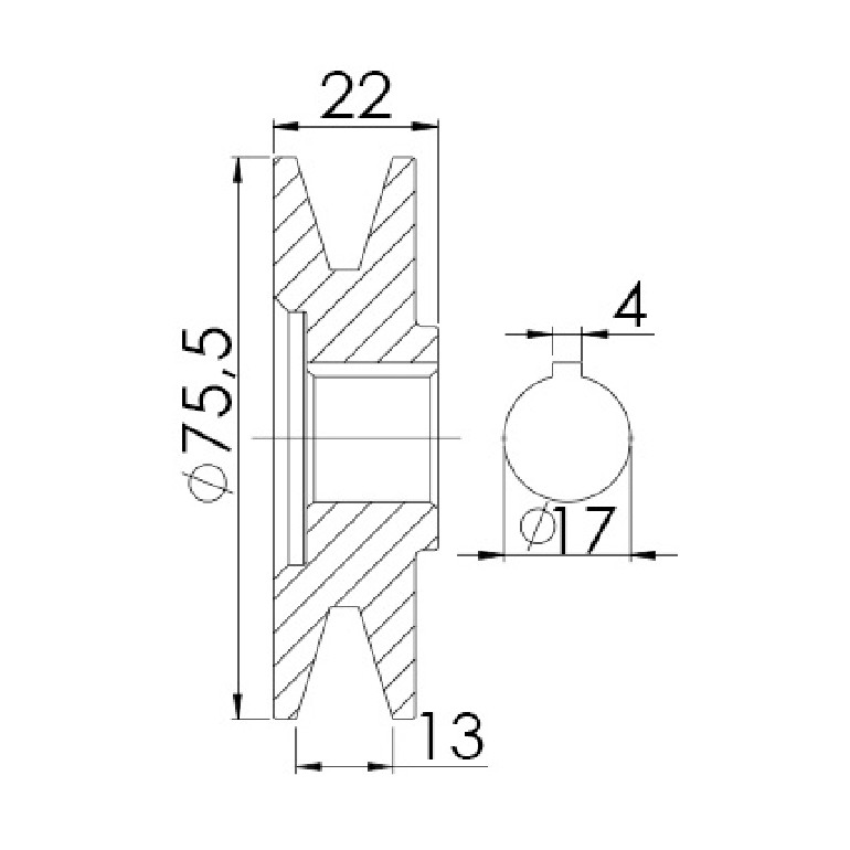 Polia para Alternador para Agrale 8500 TDX e TX 1100 - Unifap - 3.343