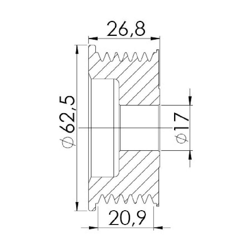 Polia para Alternador para Volkswagen Gol - Unifap - 3.366