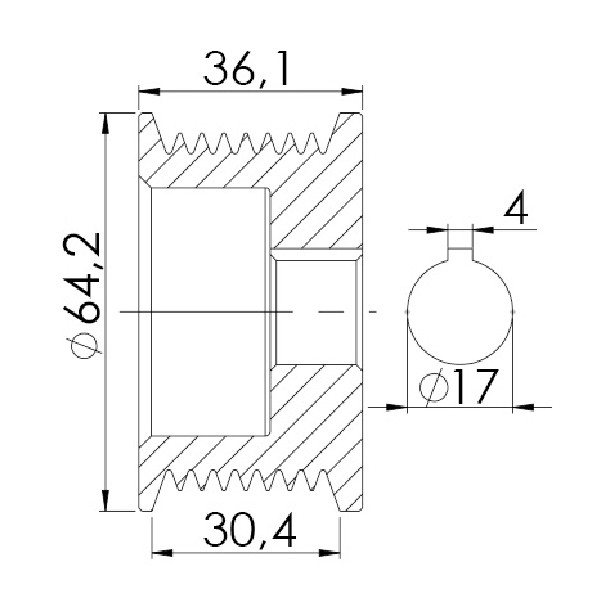 Polia para Alternador para Volkswagen 8-140 - Unifap - 3.382