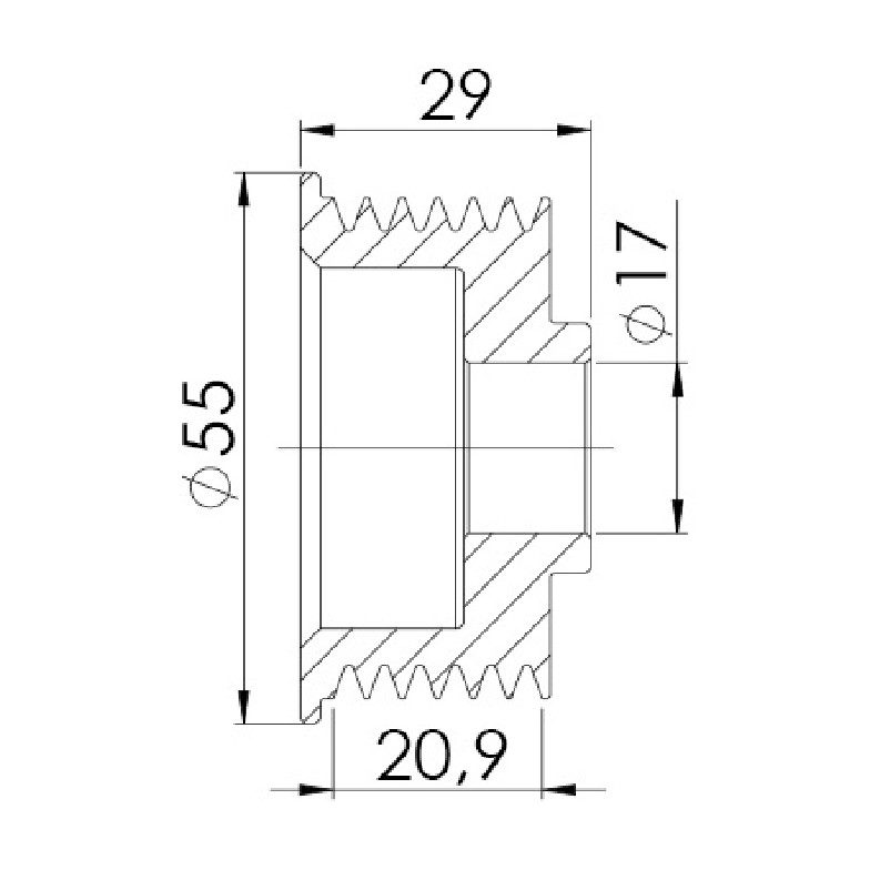Polia para Alternador para Chevrolet Celta - Unifap - 3.414