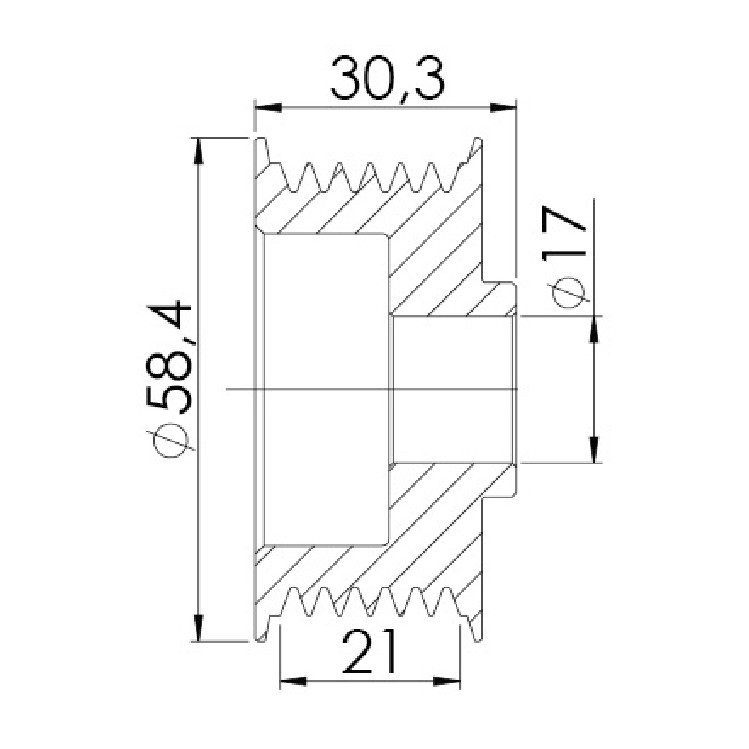 Polia para Alternador para Toyota Etios - Unifap - 3.444