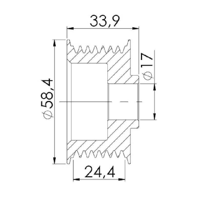 Polia para Alternador para Toyota Etios e YARIS - Unifap - 3.445