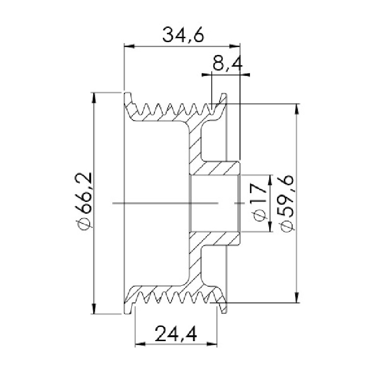 Polia para Alternador para Honda Civic - Unifap - 3.498