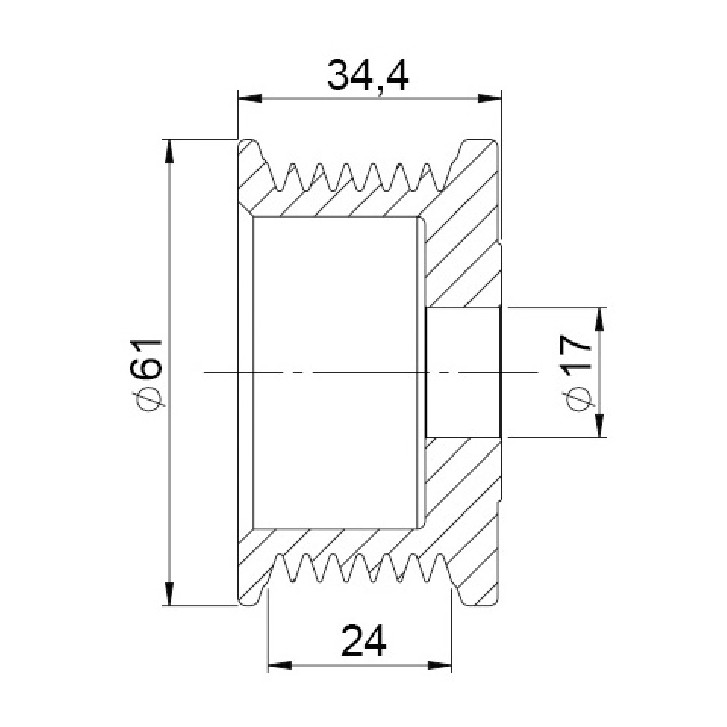Polia para Alternador para Nissan Kicks e Versa - Unifap - 3.508