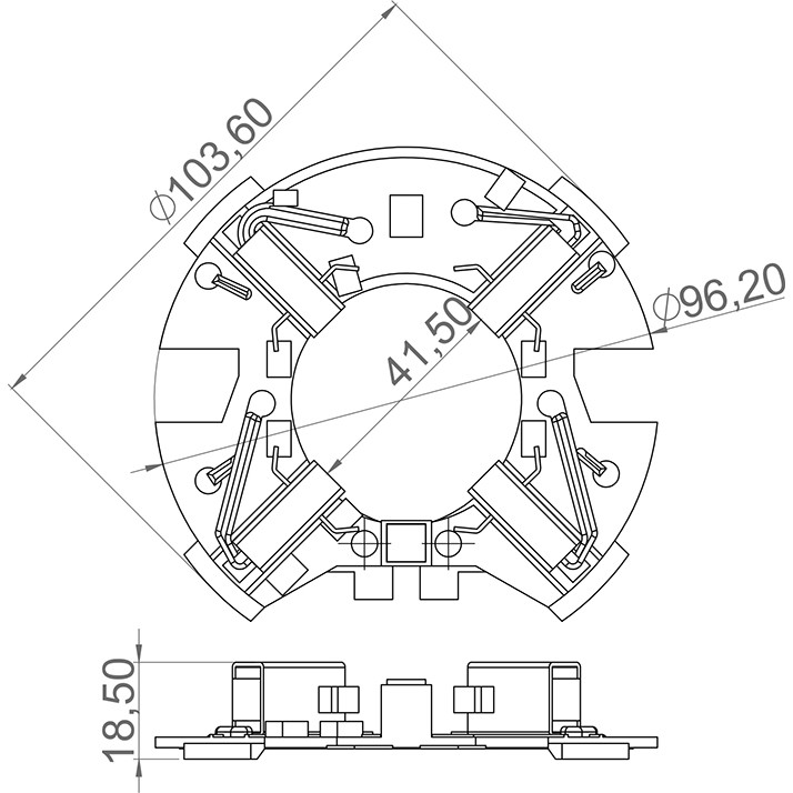 Porta Escovas para Motor de Direção Elétrica com 4 Escovas - Unifap - 6.612/4