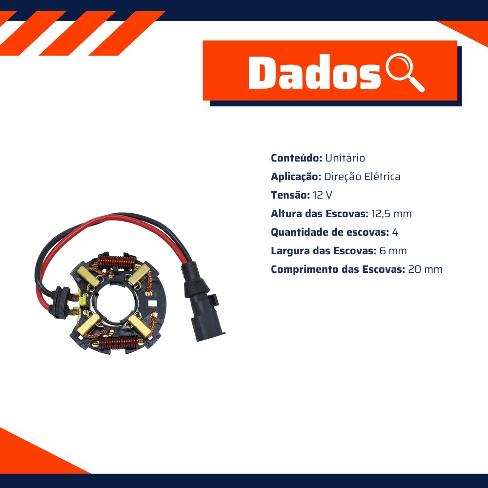 Porta Escovas para Motor de Direção Elétrica com 4 Escovas - Unifap - 6.612/4