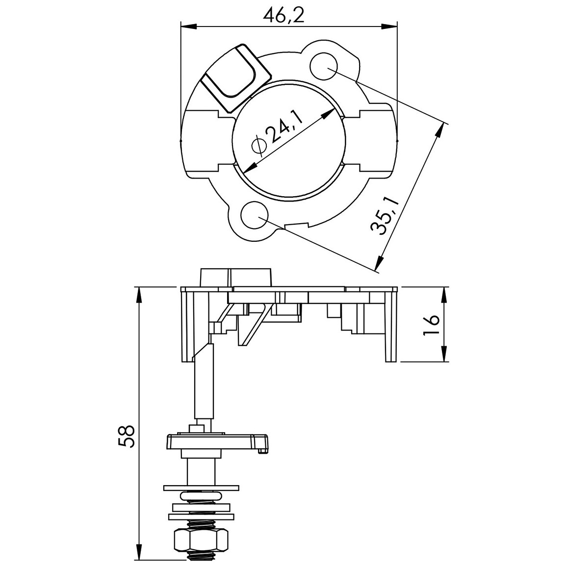 Porta Escovas para Motor de Partida com 2 Escovas - Unifap - 9.905/2