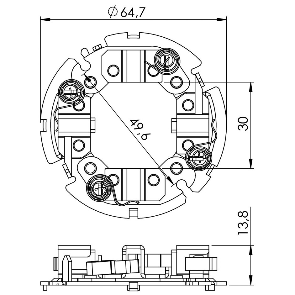 Porta Escovas para Motor de Partida com 4 Escovas - Unifap - 9.904/4