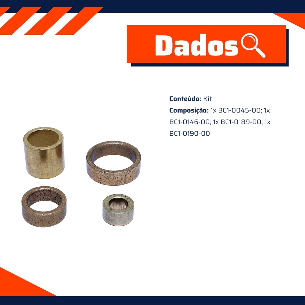 Kit de Buchas para Motor de Partida para Renault Megane e Scenic - Unifap - KT-0254-00