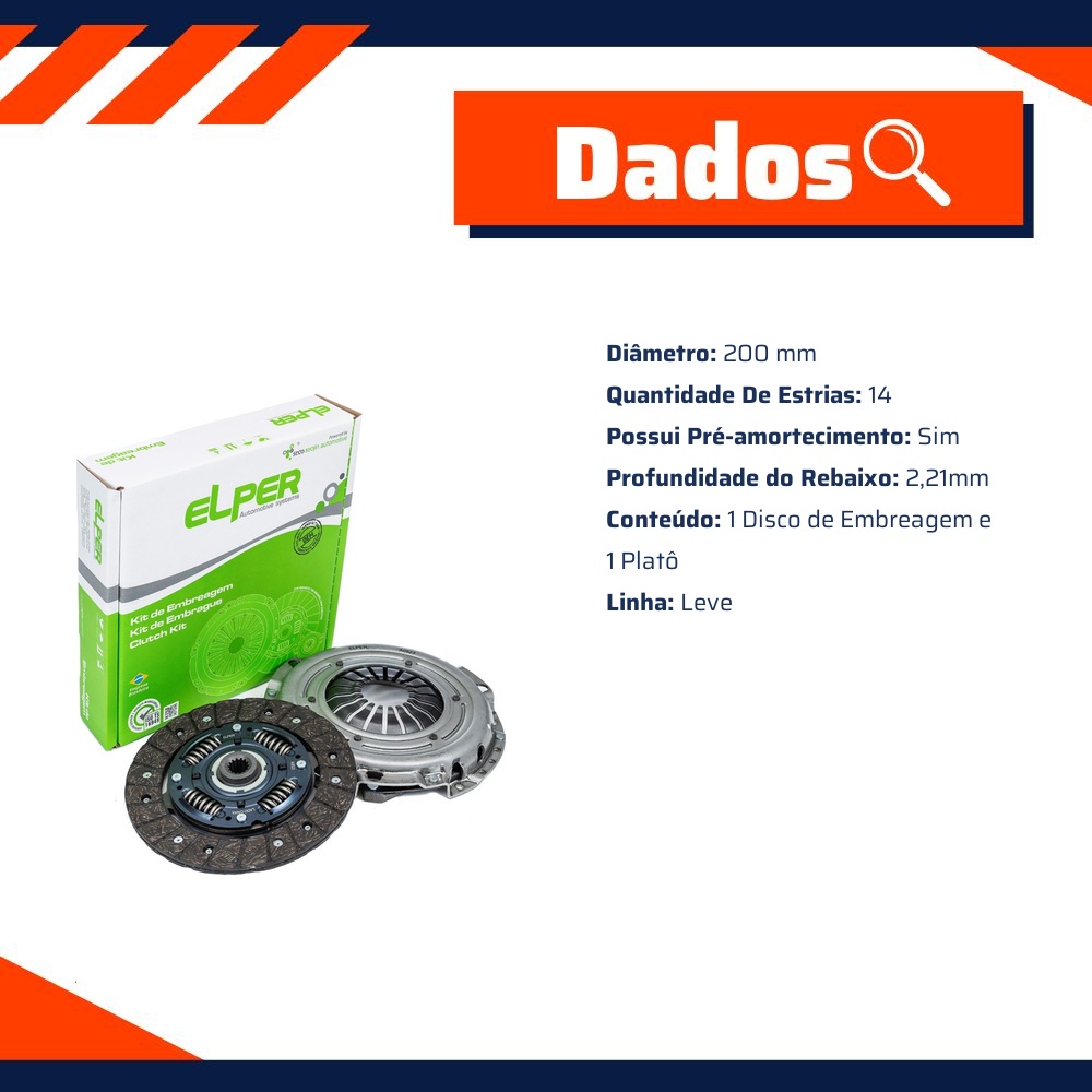 Kit de Embreagem - Elper - 70 124