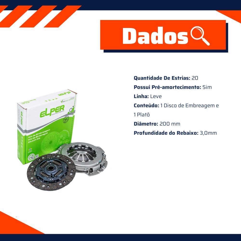 Kit de Embreagem - Elper - 70 374