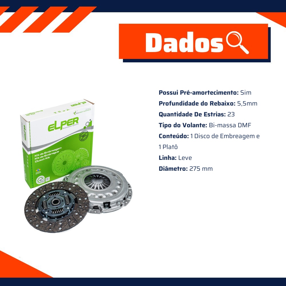 Kit de Embreagem para Mitsubishi L200 - Elper - 70 379