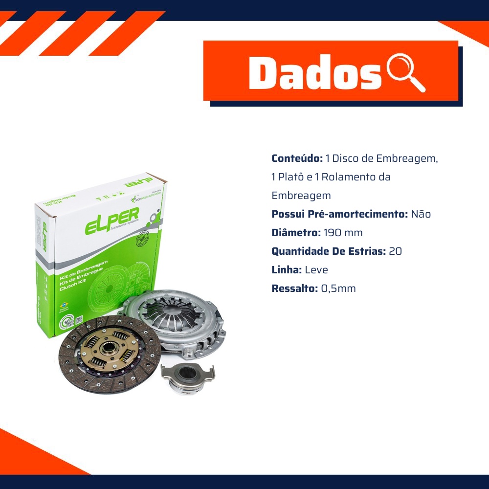 Kit de Embreagem - Elper - 80 147