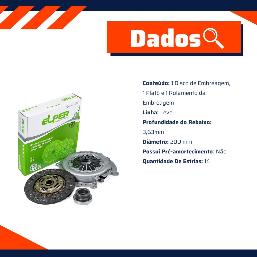 Kit de Embreagem - Elper - 80 166