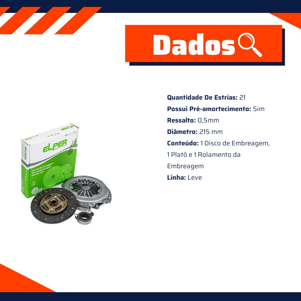 Kit de Embreagem para Toyota Corolla - Elper - 80 229