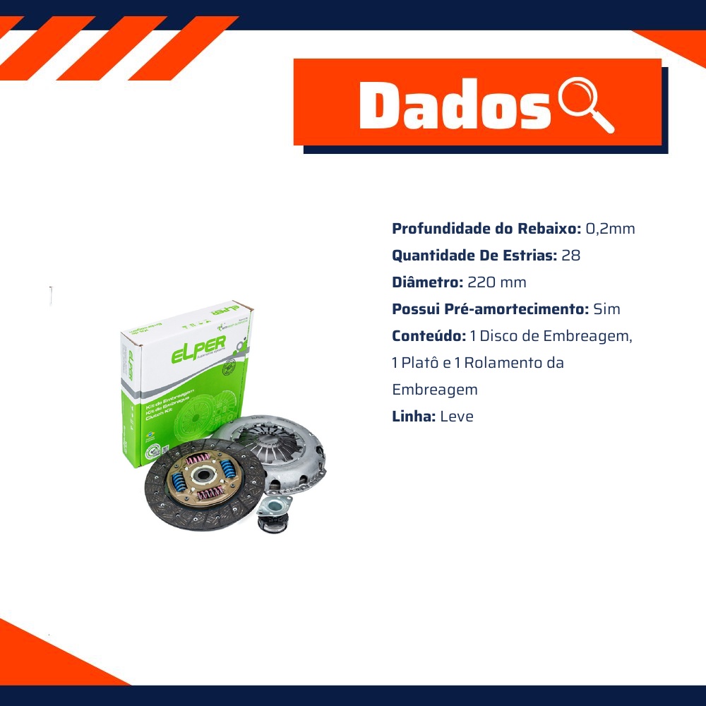 Kit de Embreagem para Volkswagen Polo - Elper - 80 239