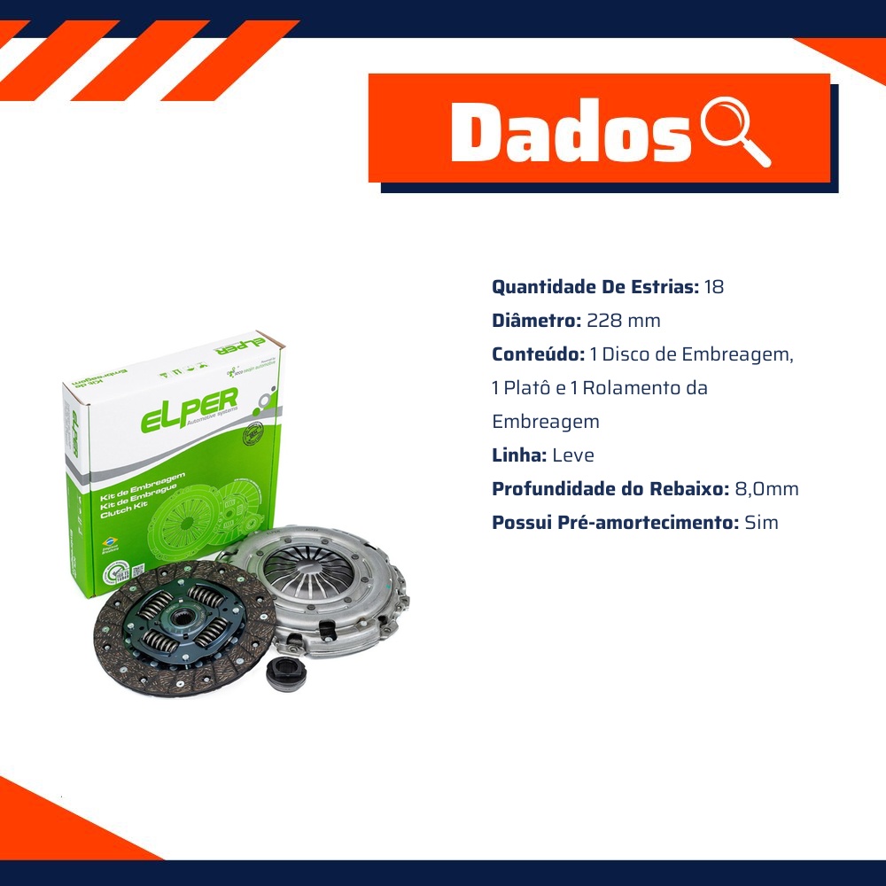 Kit de Embreagem - Elper - 80 276
