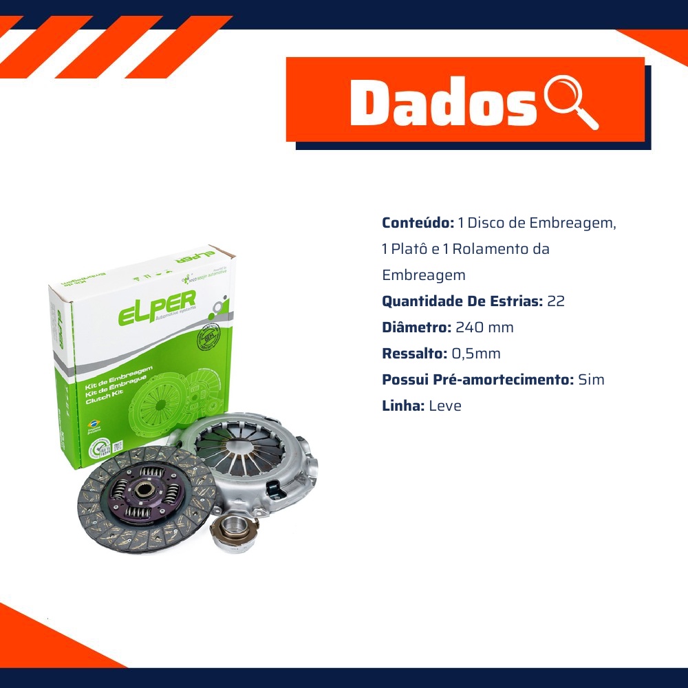 Kit de Embreagem para KIA Besta e Bongo - Elper - 80 299