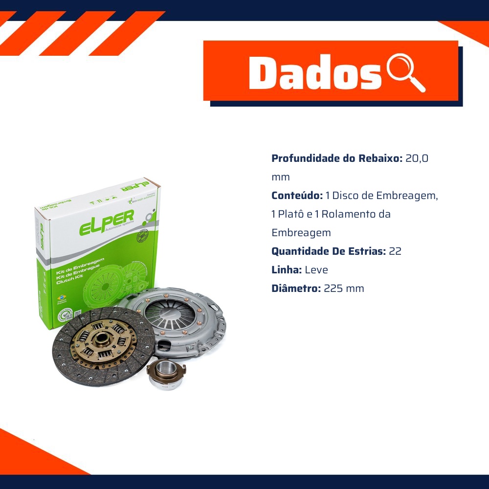 Kit de Embreagem - Elper - 80 333