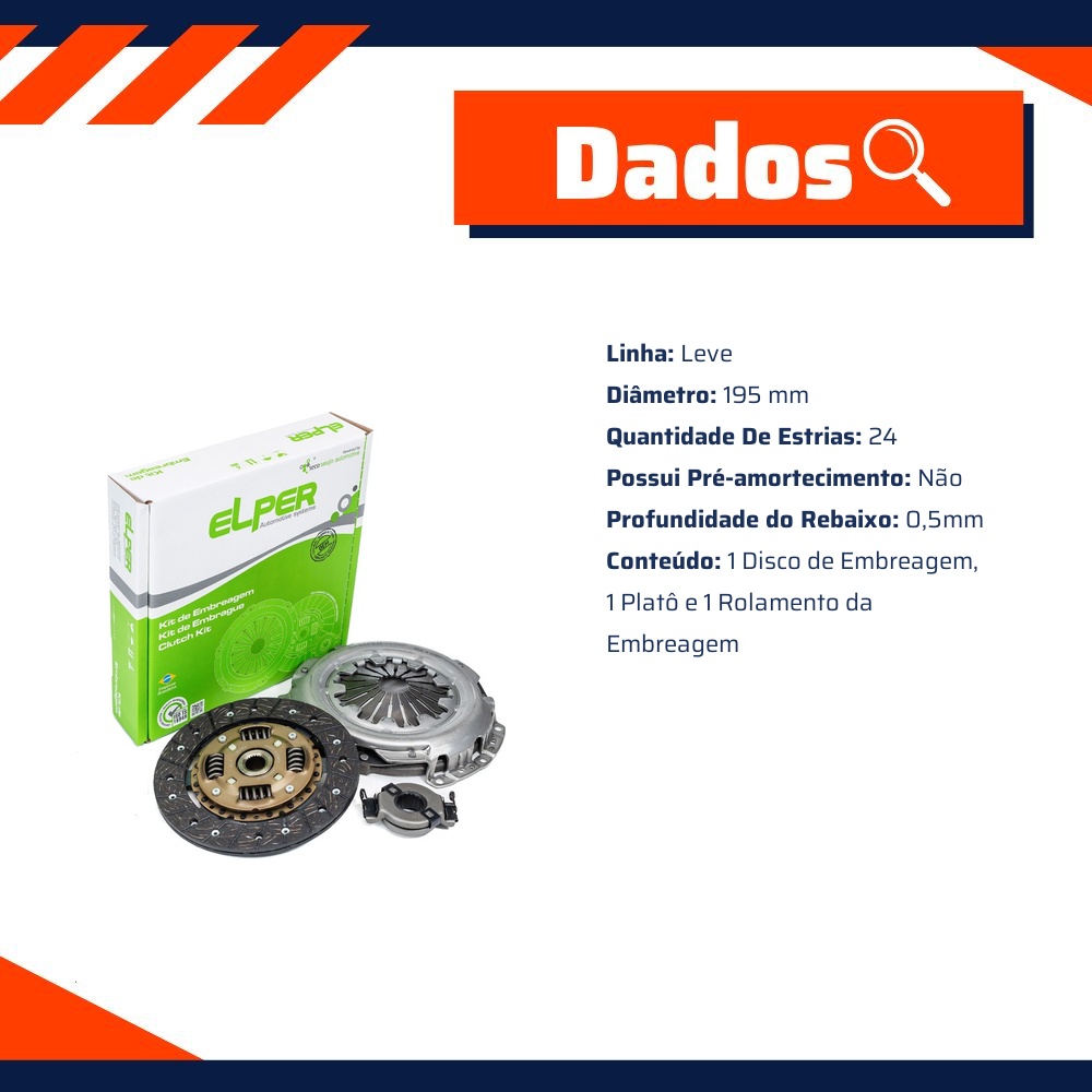 Kit de Embreagem para Seat Ibiza e Volkswagen Polo - Elper - 80 397