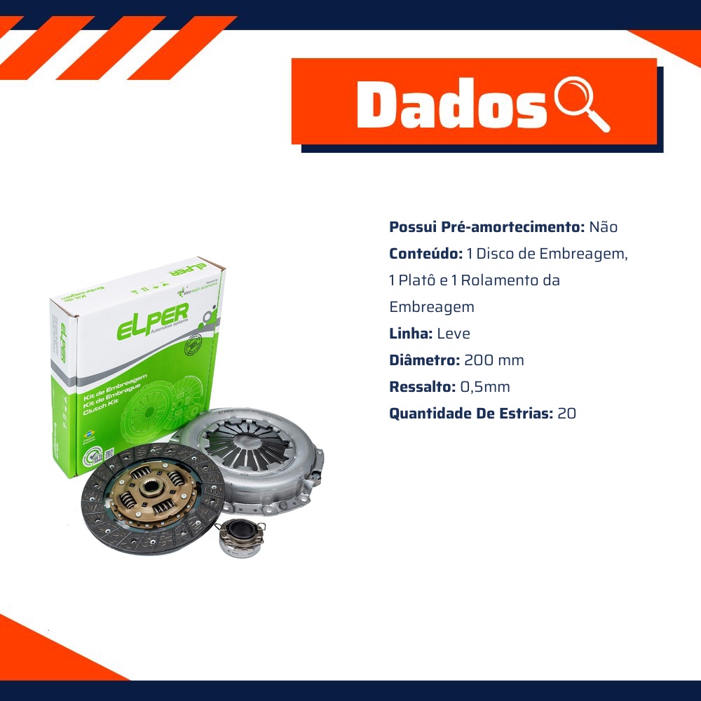 Kit de Embreagem para Daihatsu Feroza e Terios - Elper - 80 396