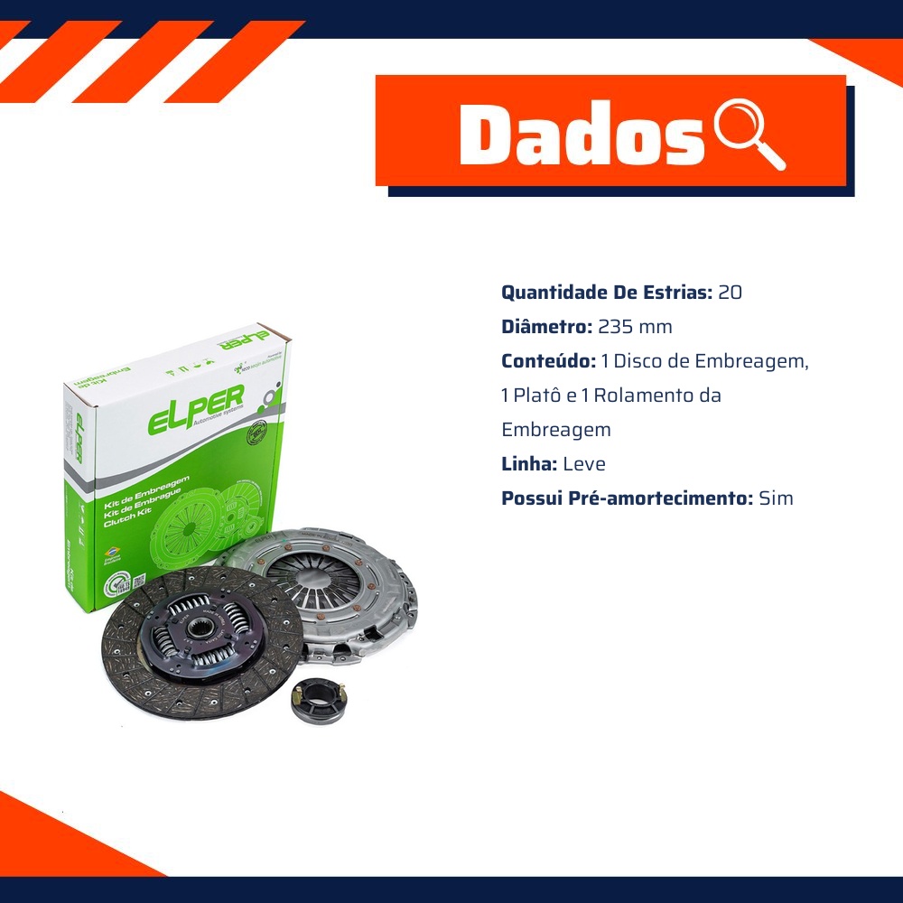 Kit de Embreagem para Hyundai Elantra - Elper - 80 420