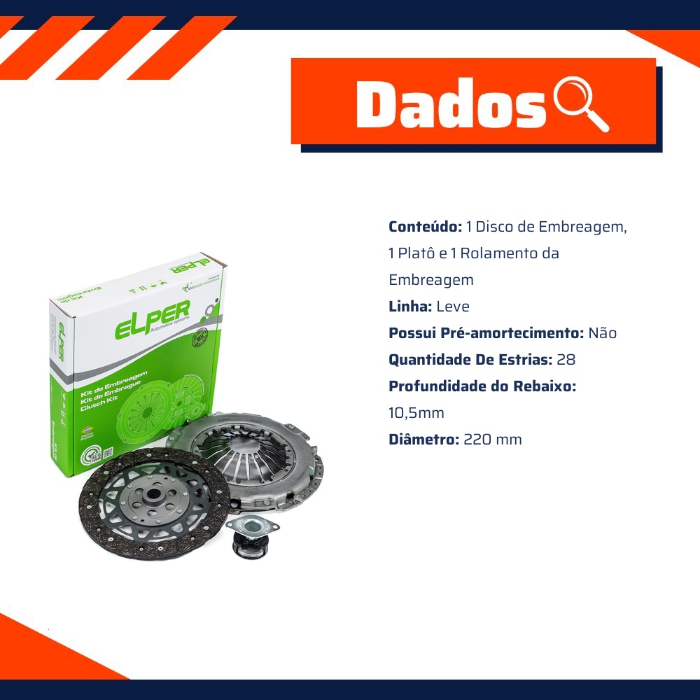 Kit de Embreagem para Volkswagen Golf - Elper - 80 454