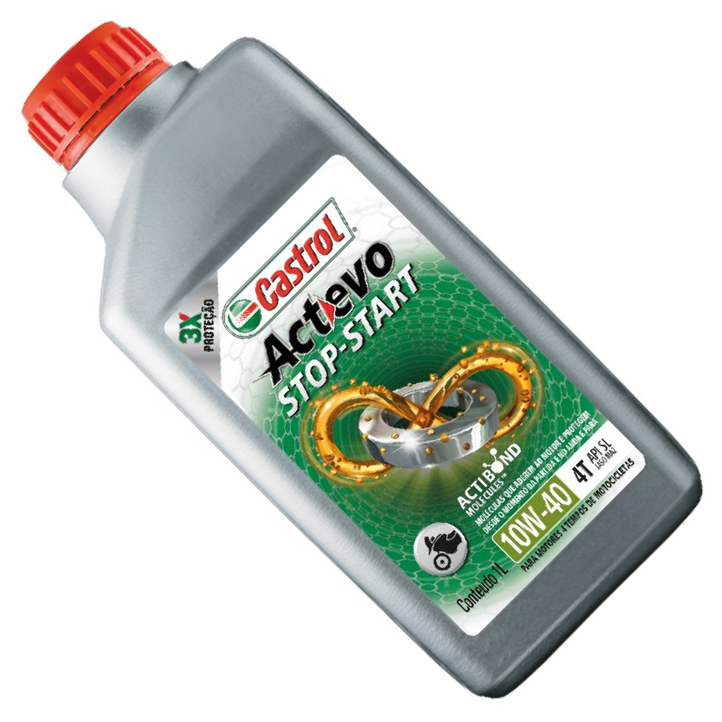 Óleo de Motor para Moto Actevo Stop-Start 4T 10W40 API SL Semissintético 1L - Castrol - 3430825