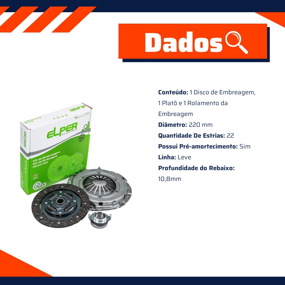 Kit de Embreagem para Ford Ecosport - Elper - 80 453