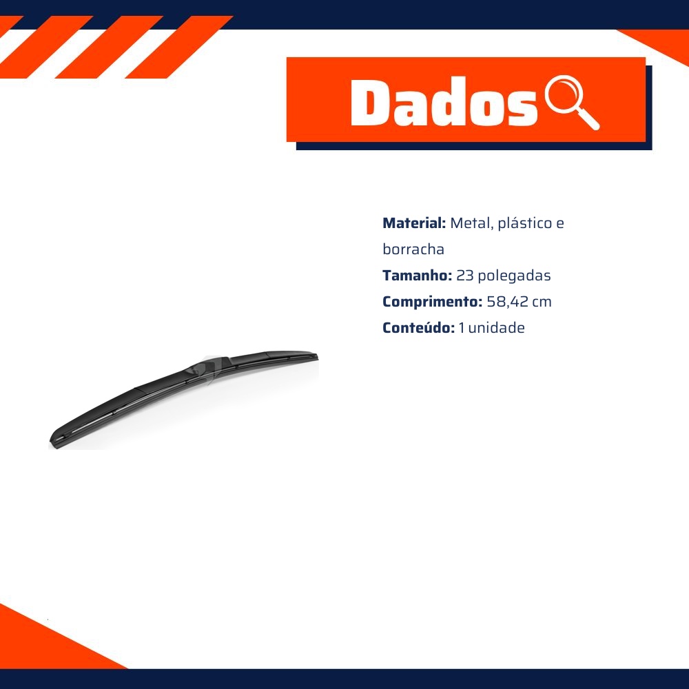 Palheta do Limpador de Parabrisa Dianteiro Híbrida 23" - Autoimpact - HI23