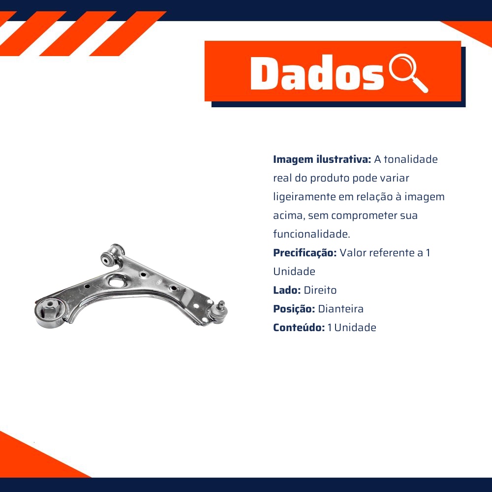 Bandeja Dianteira Lado Direito para Fiat Linea e Punto - MetalSystem - 08994MS