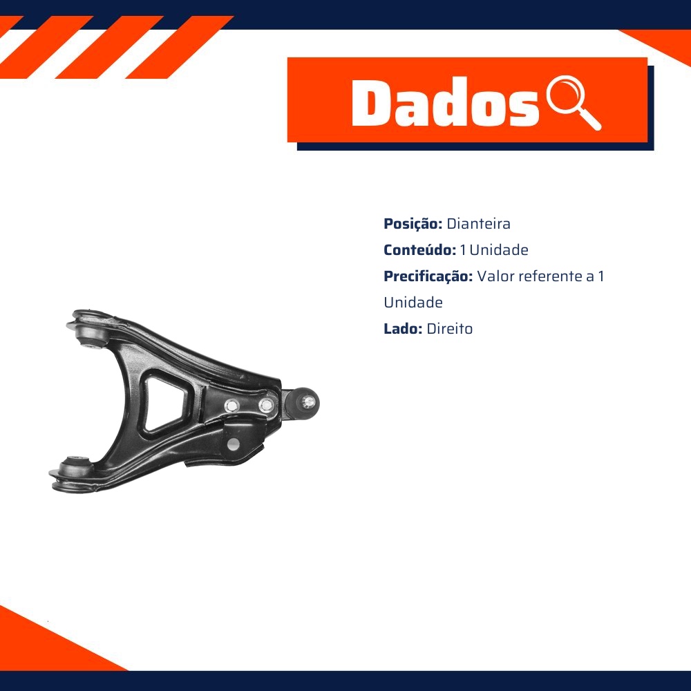 Bandeja Dianteira Lado Direito para Renault CLIO e Symbol - MetalSystem - 30212DMS