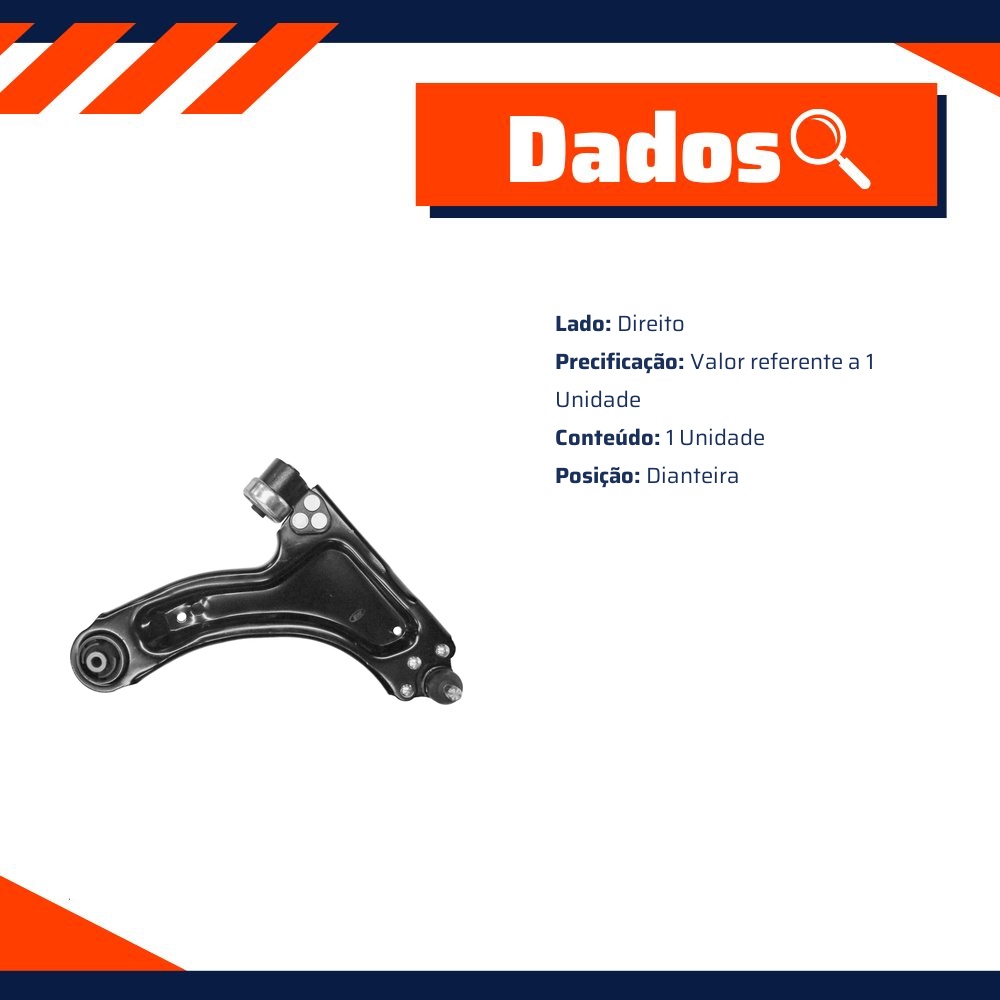 Bandeja Dianteira Lado Direito para Chevrolet Corsa e Corsa Sedan - MetalSystem - 30042DMS