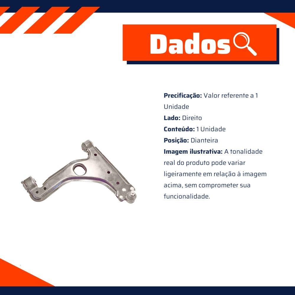 Bandeja Dianteira Lado Direito - Metalsystem - 08235CDMS