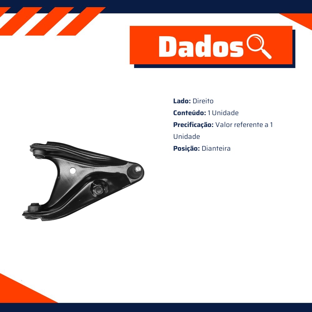 Bandeja Dianteira Lado Direito para Renault Logan e Sandero - MetalSystem - 31011DMS